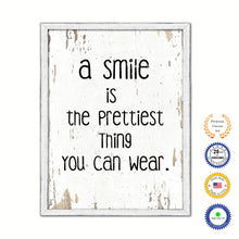 Load image into Gallery viewer, A Smile Is The Prettiest Thing You Can Wear Vintage Saying Gifts Home Decor Wall Art Canvas Print with Custom Picture Frame
