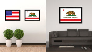 California State Flag Canvas Print with Custom Black Picture Frame Home Decor Wall Art Decoration Gifts