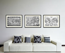 Load image into Gallery viewer, Leo Belgicvs Vintage B&amp;W Map Canvas Print, Picture Frame Home Decor Wall Art Gift Ideas
