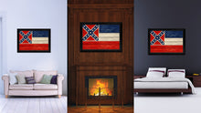 Load image into Gallery viewer, Mississippi State Flag Texture Canvas Print with Black Picture Frame Home Decor Man Cave Wall Art Collectible Decoration Artwork Gifts
