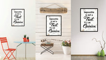 Load image into Gallery viewer, Impossible is not a fact It's an opinion - Muhammad Ali Motivational Quote Saying Canvas Print with Picture Frame Home Decor Wall Art, White

