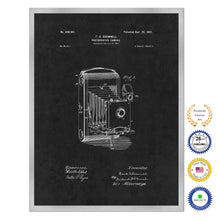 Load image into Gallery viewer, 1902 Photographic Brownie Camera Antique Patent Artwork Silver Framed Canvas Home Office Decor Great Gift for Photographer
