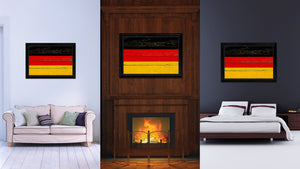 Germany Country Flag Vintage Canvas Print with Black Picture Frame Home Decor Gifts Wall Art Decoration Artwork