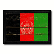 Load image into Gallery viewer, Afghanistan Country Flag Vintage Canvas Print with Black Picture Frame Home Decor Gifts Wall Art Decoration Artwork
