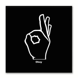 Okay Hand Social Media Icon Canvas Print Picture Frame Wall Art Home Decor