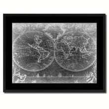 Load image into Gallery viewer, Vintage World Vintage Monochrome Map Canvas Print, Gifts Picture Frames Home Decor Wall Art
