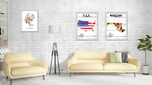 Maryland Flag Gifts Home Decor Wall Art Canvas Print with Custom Picture Frame