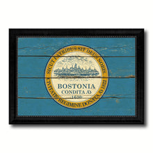 Load image into Gallery viewer, Boston City Massachusetts State Vintage Flag Canvas Print Black Picture Frame
