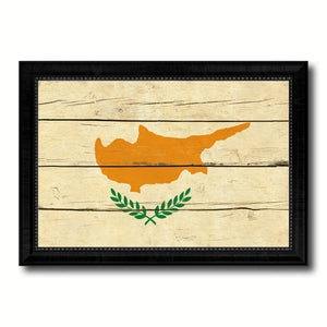 Cyprus Country Flag Vintage Canvas Print with Black Picture Frame Home Decor Gifts Wall Art Decoration Artwork
