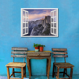 Half Dome Yosemite National Park Picture French Window Framed Canvas Print Home Decor Wall Art Collection
