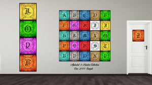 Alphabet D Blue Canvas Print Black Frame Kids Bedroom Wall Décor Home Art
