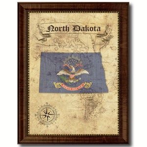 North Dakota State Vintage Map Home Decor Wall Art Office Decoration Gift Ideas