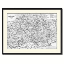 Load image into Gallery viewer, Central Germany Vintage B&amp;W Map Canvas Print, Picture Frame Home Decor Wall Art Gift Ideas
