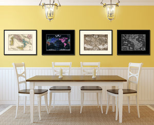 Italy Rome Vintage Antique Map Wall Art Home Decor Gift Ideas Canvas Print Custom Picture Frame