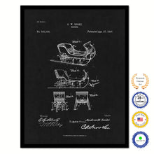 Load image into Gallery viewer, 1897 Sleigh Old Patent Art Print on Canvas Custom Framed Vintage Home Decor Wall Decoration Great for Gifts
