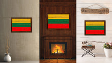 Load image into Gallery viewer, Lithuania Country Flag Vintage Canvas Print with Brown Picture Frame Home Decor Gifts Wall Art Decoration Artwork
