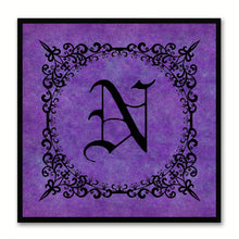 Load image into Gallery viewer, Alphabet N Purple Canvas Print Black Frame Kids Bedroom Wall Décor Home Art
