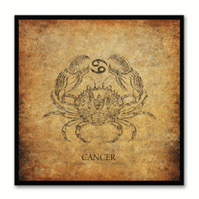 Load image into Gallery viewer, Zodiac Cancer Horoscope Brown Canvas Print, Black Custom Frame
