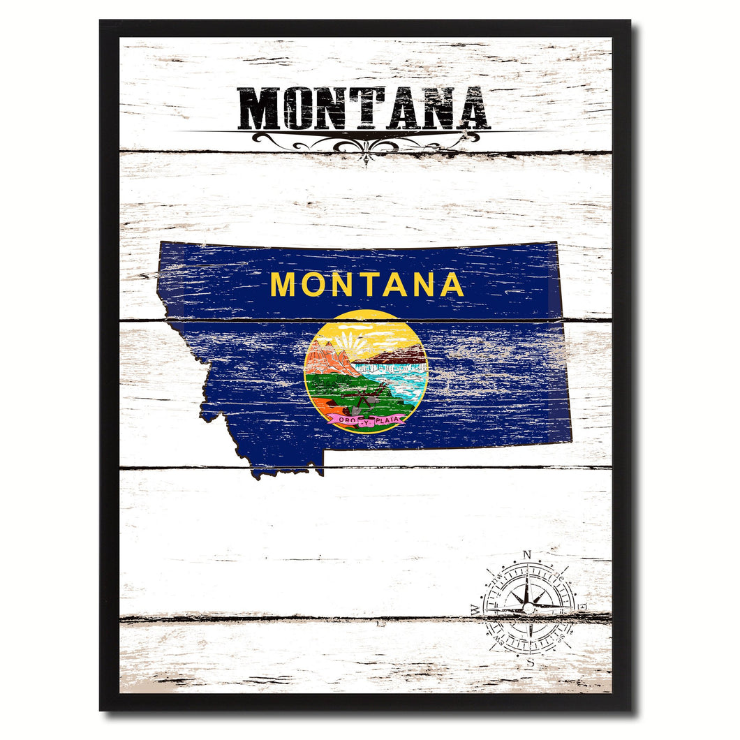 Montana State Flag Gifts Home Decor Wall Art Canvas Print Picture Frames