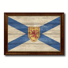 Load image into Gallery viewer, Nova Scotia Province City Canada Country Texture Flag Canvas Print Brown Picture Frame
