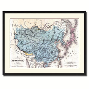 China Japan Korea Vintage Antique Map Wall Art Home Decor Gift Ideas Canvas Print Custom Picture Frame