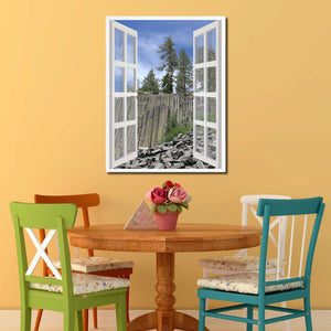 Devils Tower National Monument Picture French Window Canvas Print with Frame Gifts Home Decor Wall Art Collection