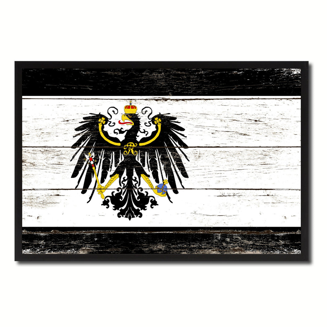 Kingdom of Prussia Germany Historical Flag Vintage Canvas Print with Picture Frame Home Decor Man Cave Wall Art Collectible Decoration Artwork Gifts