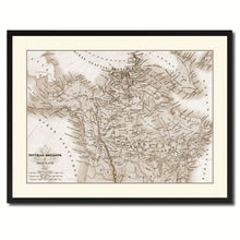 Load image into Gallery viewer, Canada Alaska Vintage Sepia Map Canvas Print, Picture Frame Gifts Home Decor Wall Art Decoration
