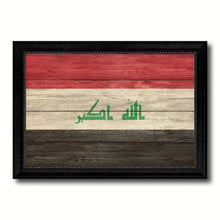 Load image into Gallery viewer, Iraq Country Flag Texture Canvas Print with Black Picture Frame Home Decor Wall Art Decoration Collection Gift Ideas
