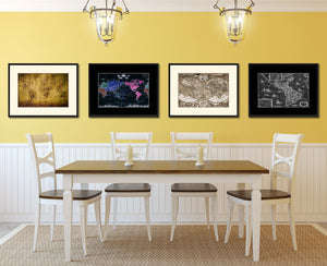 World Vintage Antique Map Wall Art Home Decor Gift Ideas Canvas Print Custom Picture Frame