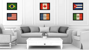 New York City New York State Texture Flag Canvas Print Black Picture Frame