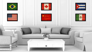 China Country Flag Texture Canvas Print with Black Picture Frame Home Decor Wall Art Decoration Collection Gift Ideas