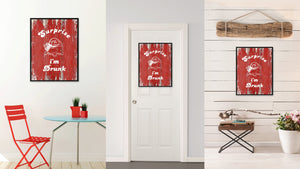 Surprise I'm Drunk Saying Canvas Print, Black Picture Frame Home Decor Wall Art Gifts