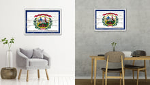 Load image into Gallery viewer, West Virginia State Flag Shabby Chic Gifts Home Decor Wall Art Canvas Print, White Wash Wood Frame
