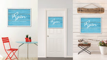 Load image into Gallery viewer, Ryan Name Plate White Wash Wood Frame Canvas Print Boutique Cottage Decor Shabby Chic

