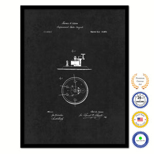 1871 Thomas Edison Improvement in Electro Magnets Vintage Patent Artwork Black Framed Canvas Home Office Decor Great for Thomas Edison Lover Electrician Inventor