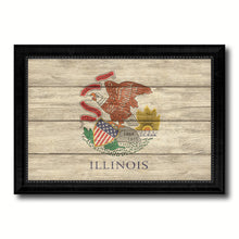 Load image into Gallery viewer, Illinois State Flag Texture Canvas Print with Black Picture Frame Home Decor Man Cave Wall Art Collectible Decoration Artwork Gifts
