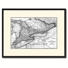 Load image into Gallery viewer, Ontario Canada Vintage B&amp;W Map Canvas Print, Picture Frame Home Decor Wall Art Gift Ideas
