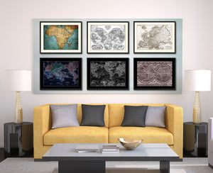 Europe Vintage Sepia Map Canvas Print, Picture Frame Gifts Home Decor Wall Art Decoration