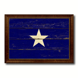 Bonnie Blue in Republic of West Florida Military Flag Vintage Canvas Print with Brown Picture Frame Gifts Ideas Home Decor Wall Art Decoration