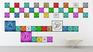 Alphabet M Purple Canvas Print Black Frame Kids Bedroom Wall Décor Home Art