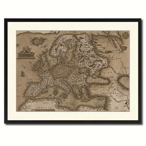 Europe Vintage Sepia Map Canvas Print, Picture Frame Gifts Home Decor Wall Art Decoration