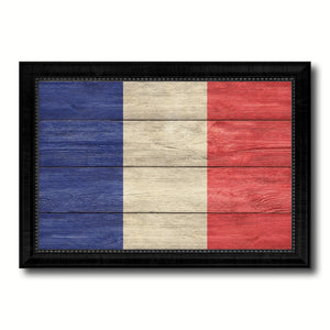 France Country Flag Texture Canvas Print with Black Picture Frame Home Decor Wall Art Decoration Collection Gift Ideas