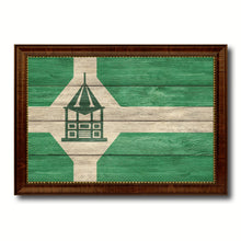 Load image into Gallery viewer, Milford City Connecticut State Texture Flag Canvas Print Brown Picture Frame

