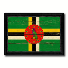 Load image into Gallery viewer, Dominica Country Flag Vintage Canvas Print with Black Picture Frame Home Decor Gifts Wall Art Decoration Artwork
