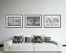 Load image into Gallery viewer, World Vintage B&amp;W Map Canvas Print, Picture Frame Home Decor Wall Art Gift Ideas
