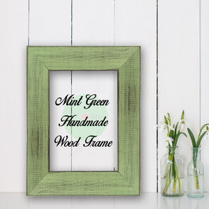 Mint Green Shabby Chic Home Decor Custom Frame Great for Farmhouse Vintage Rustic Wood Picture Frame