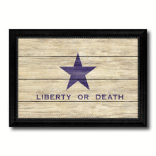 Load image into Gallery viewer, Liberty or Death Flag Goliad Texas Battle Independence Military Flag Texture Canvas Print with Black Picture Frame Gift Ideas Home Decor Wall Art
