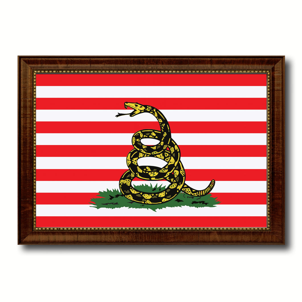 Revolution Split Up New Sprint Military Flag Canvas Print with Brown Picture Frame Home Decor Wall Art Gift Ideas