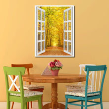 Load image into Gallery viewer, Pathway Autumn Park Yellow Leaves Picture French Window Canvas Print with Frame Gifts Home Decor Wall Art Collection
